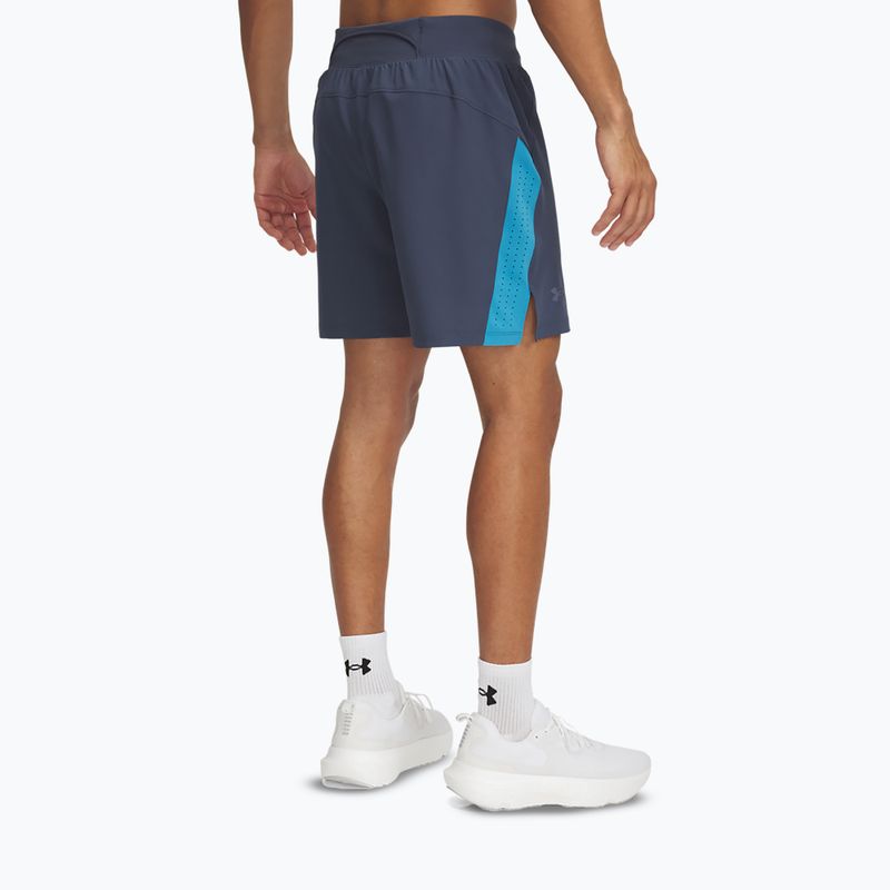 Under Armour Launch Pro 7" férfi futónadrág downpour szürke / éterkék / fényvisszaverő 3