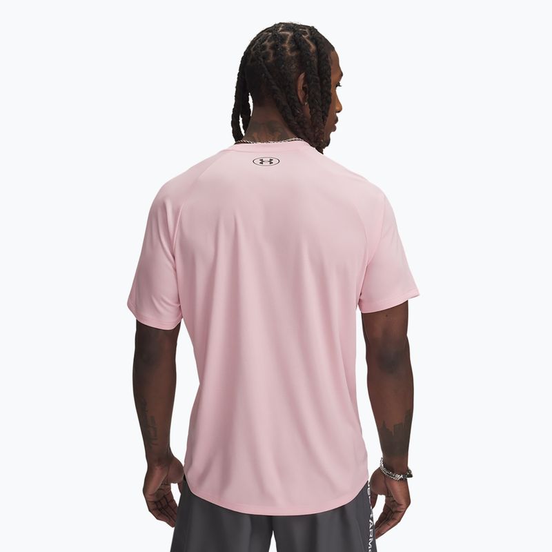 Under Armour Tech Textured prime rózsaszín/fekete férfi edzőpóló 2
