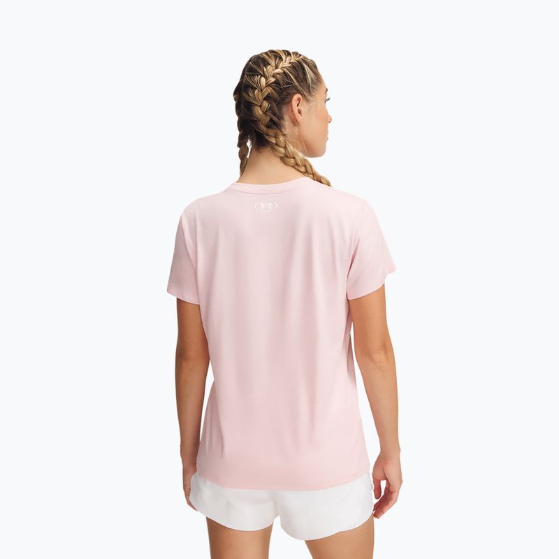 Under Armour Tech V-Twist prime rózsaszín/fehér női edzőpóló 2