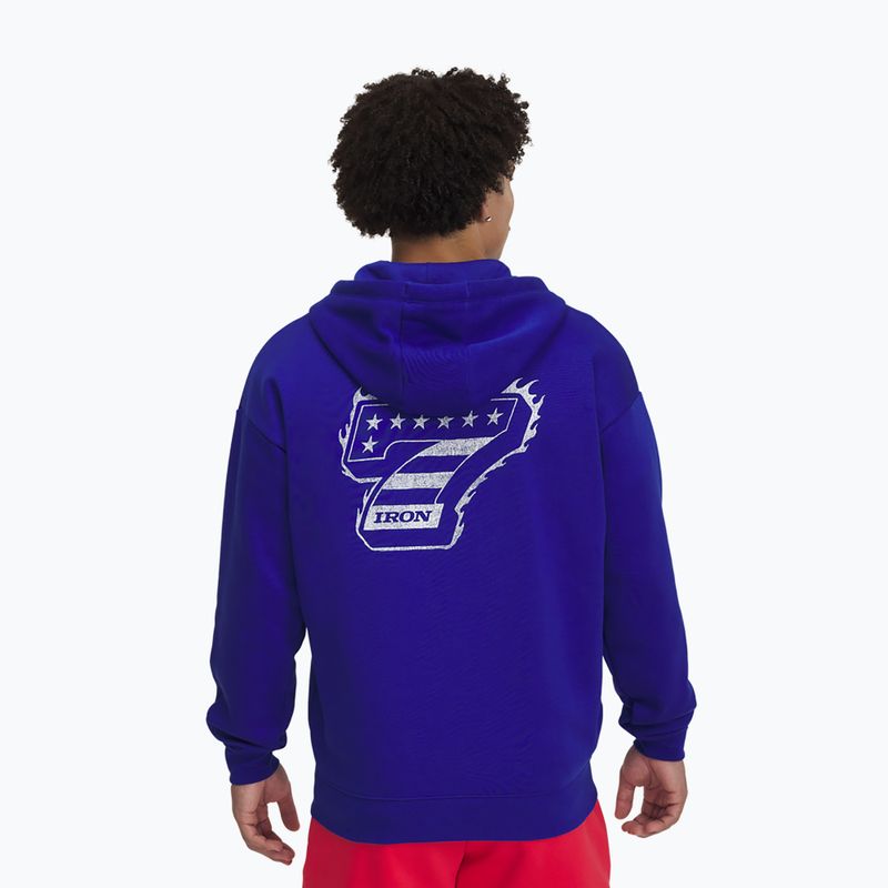 Férfi pulóver Under Armour Project Rock Icon Fleece FZ royal/black/black 2