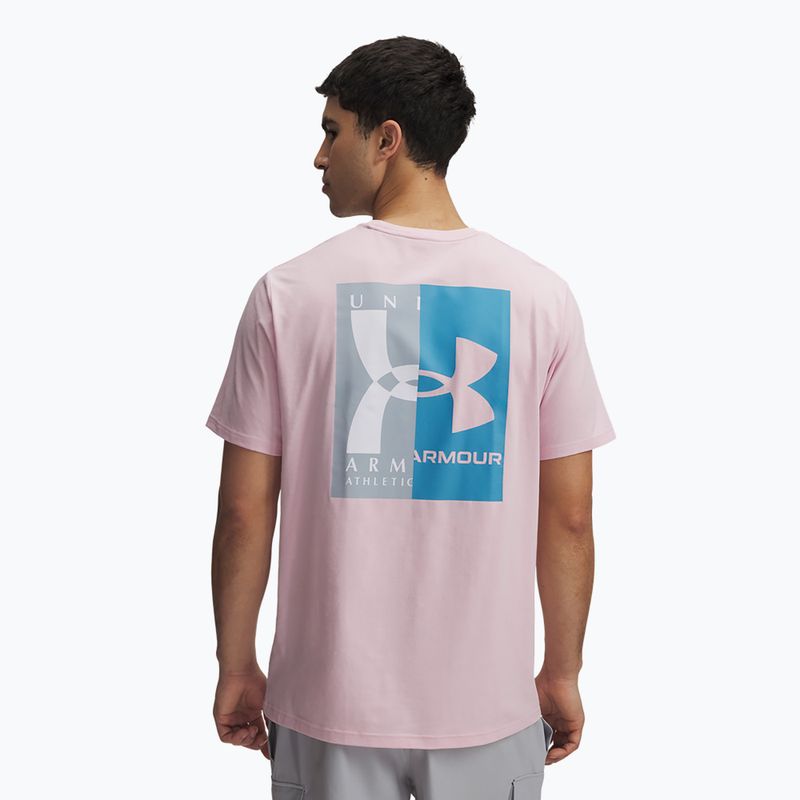 Under Armour férfi 60/40S Evol Logo prime rózsaszín/éterkék/fehér póló 2