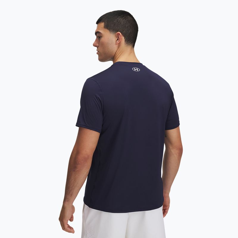 Férfi Under Armour HeatGear Fitted midnight navy/fehér edzőpóló 2