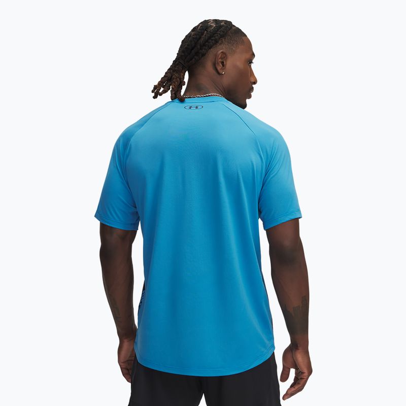 Under Armour Tech Fade férfi edzőpóló ether kék/középkék/középkék tengerészgyalogság/középkék tengerészgyalogság 2
