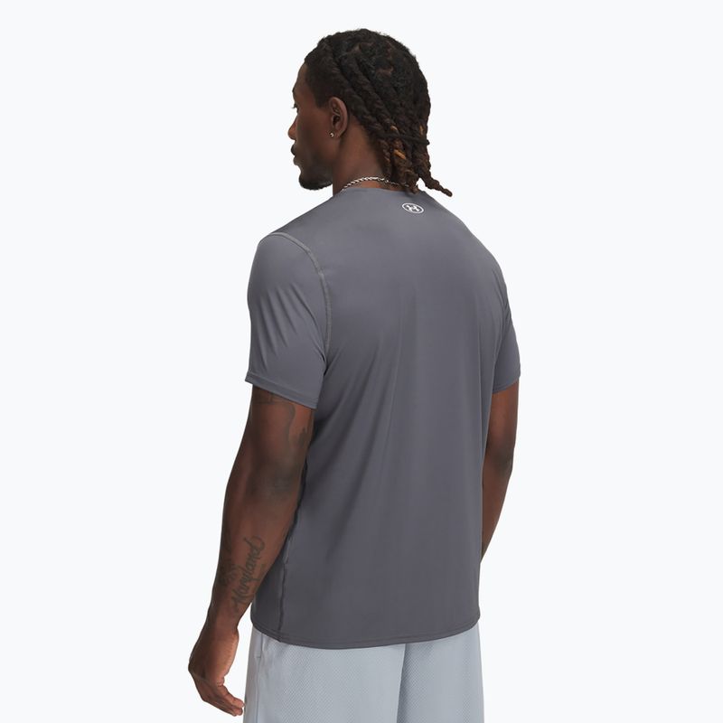Under Armour HeatGear Fitted castlerock/fehér férfi edzőpóló 2