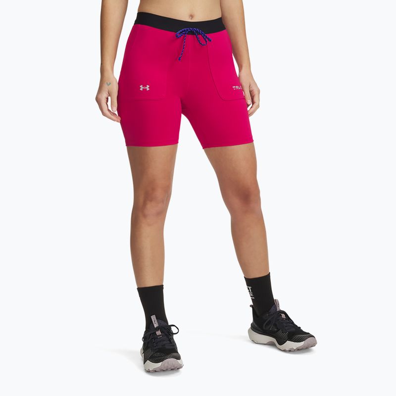 Női rövidnadrág Under Armour Trail Run Fitted shaded fuchsia/black 5