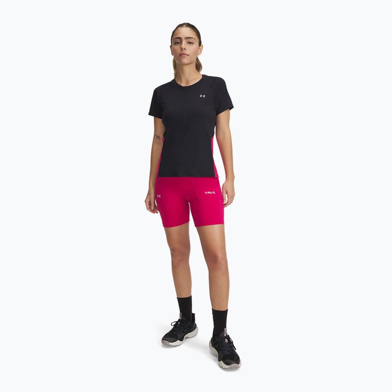 Női rövidnadrág Under Armour Trail Run Fitted shaded fuchsia/black 6