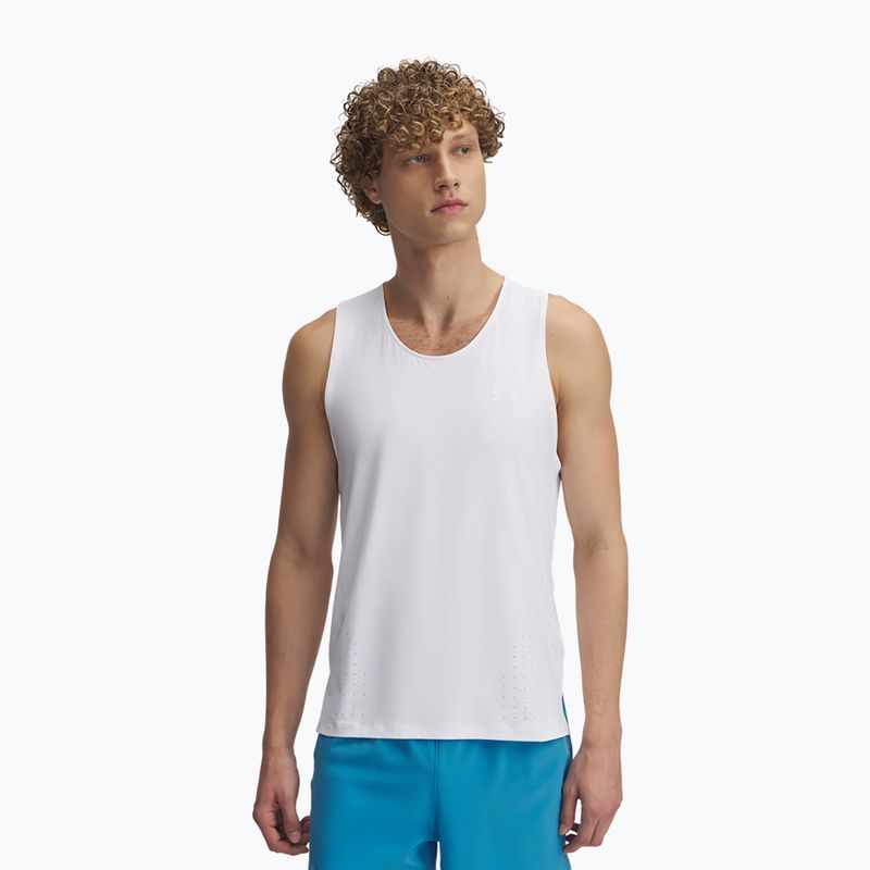 Under Armour Launch Elite Singlet fehér/fényvisszaverő férfi futó tréning felső