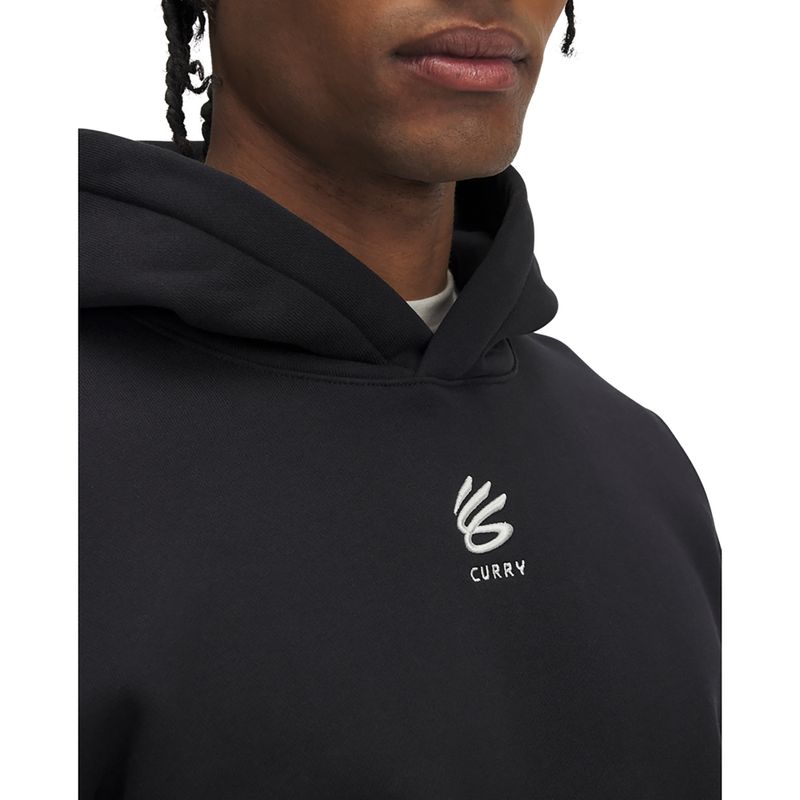Férfi Under Armour Curry Splash kapucnis pulóver fekete / fehér agyag 3