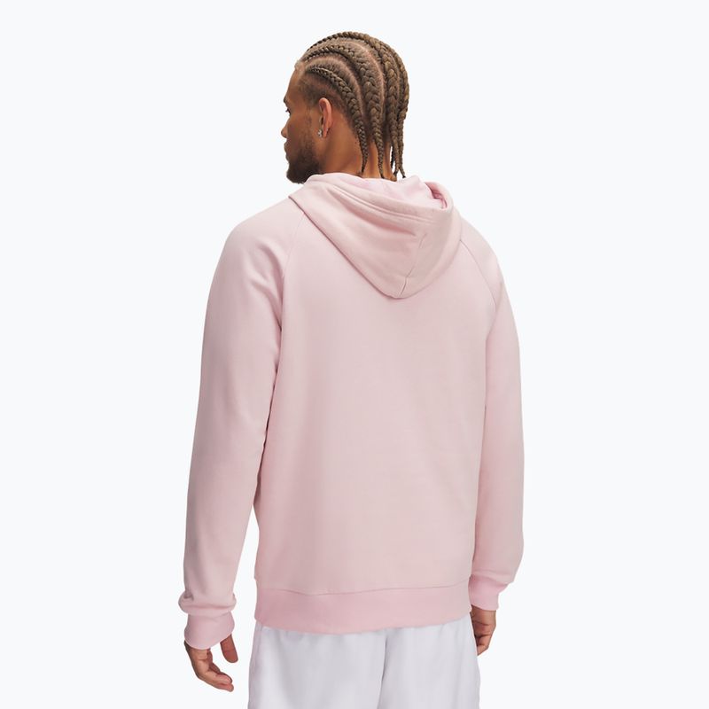 Férfi Under Armour Rival Fleece kapucnis pulóver prím rózsaszín/fehér 2