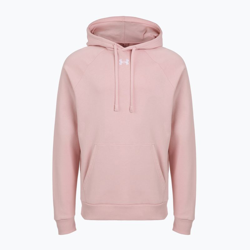 Férfi Under Armour Rival Fleece kapucnis pulóver prím rózsaszín/fehér 3