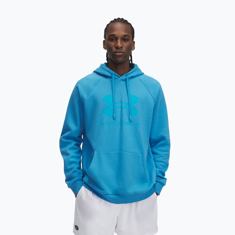 Férfi Under Armour Rival Fleece Logo HD pulóver ether kék/kék topáz