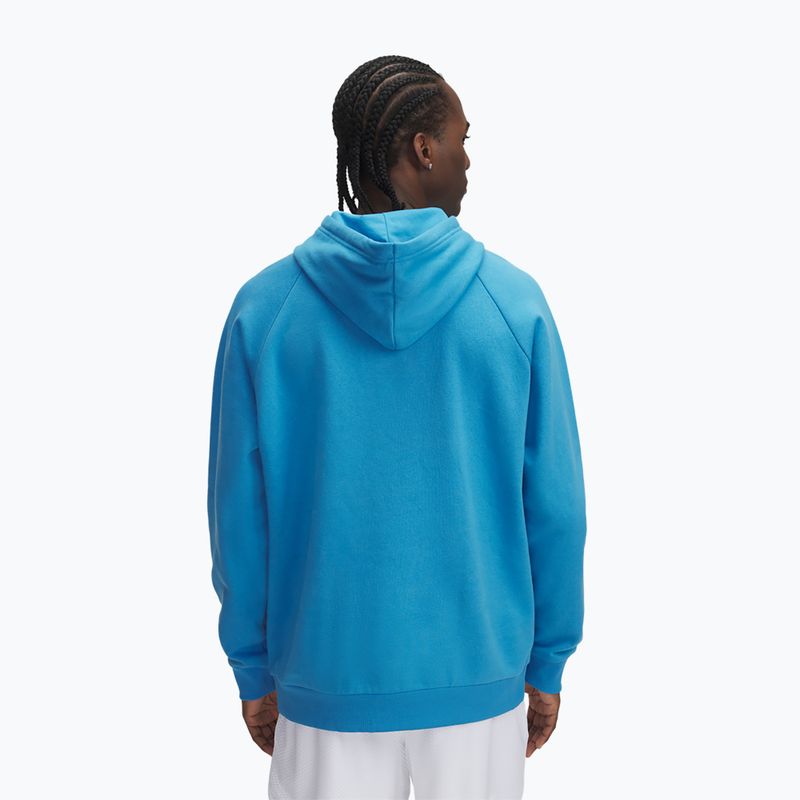 Férfi Under Armour Rival Fleece Logo HD pulóver ether kék/kék topáz 2