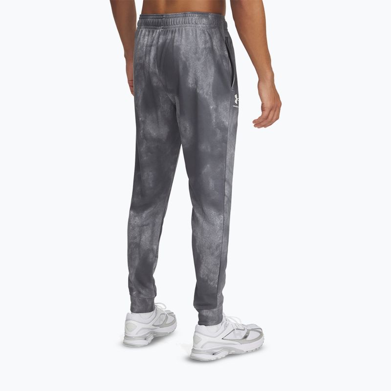 Férfi Under Armour Rival Terry Printed Jogger nadrág castlerock/onyx fehér 3
