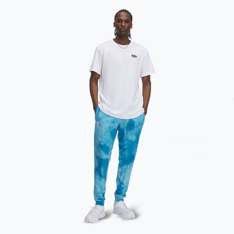 Férfi Under Armour Rival Terry Printed Jogger nadrág ether kék/onyx fehér 2