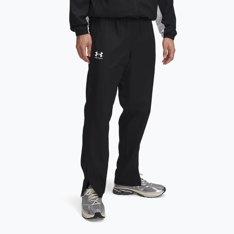 Férfi Under Armour Rival Woven szőtt széldzseki nadrág fekete/fekete/fehér