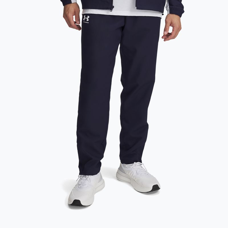 Férfi nadrág Under Armour Rival Woven Windbreaker Pant éjféli tengerészkék/éjféli tengerészkék/fehér