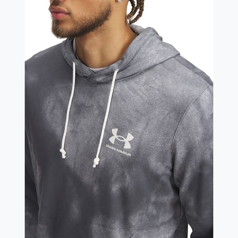 Férfi Under Armour Rival Terry Printed castlerock/onyx fehér melegítőfelső 3