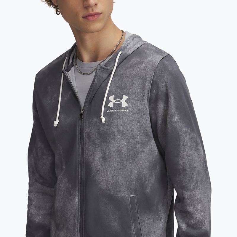 Férfi Under Armour Rival Terry Printed FZ castlerock/onyx fehér melegítőfelső 3