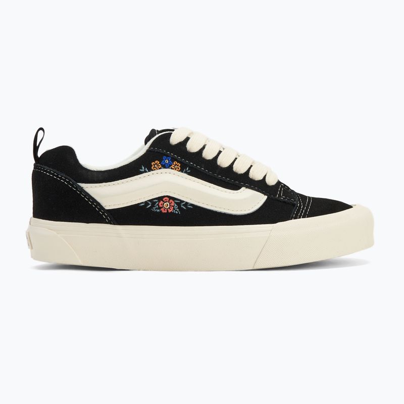 Vans Knu Skool fekete virágos cipő 2