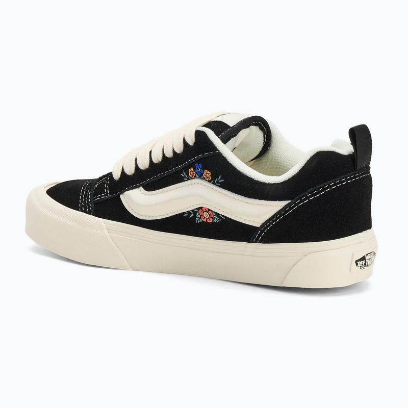 Vans Knu Skool fekete virágos cipő 3