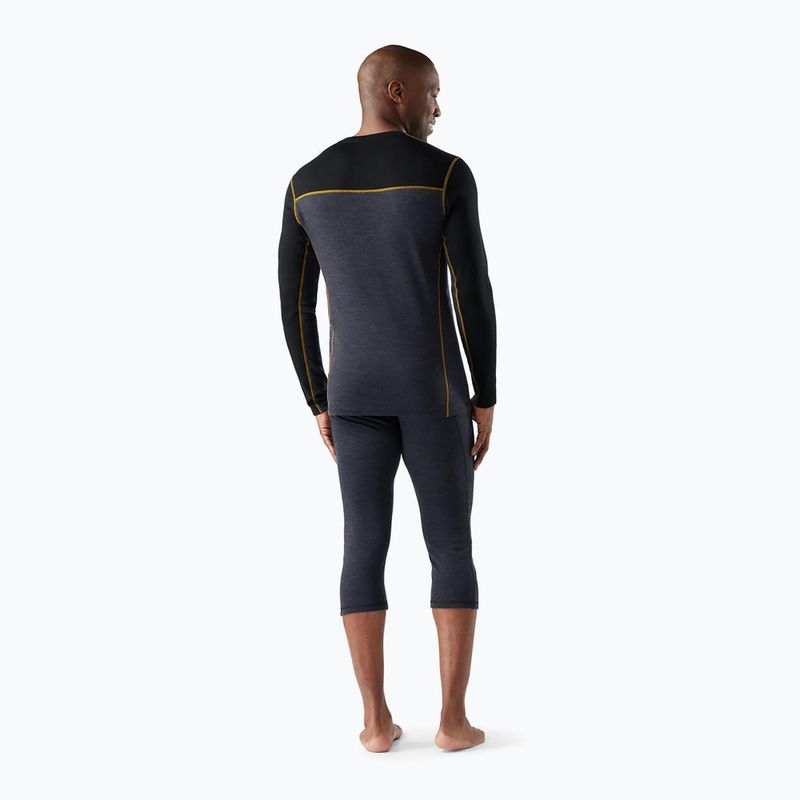 Férfi thermo hosszú ujjú póló Smartwool Classic Thermal Merino Base Layer Colorblock Crew Boxed charcoal/honey gold 2