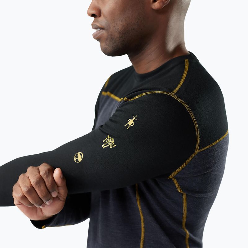 Férfi thermo hosszú ujjú póló Smartwool Classic Thermal Merino Base Layer Colorblock Crew Boxed charcoal/honey gold 3