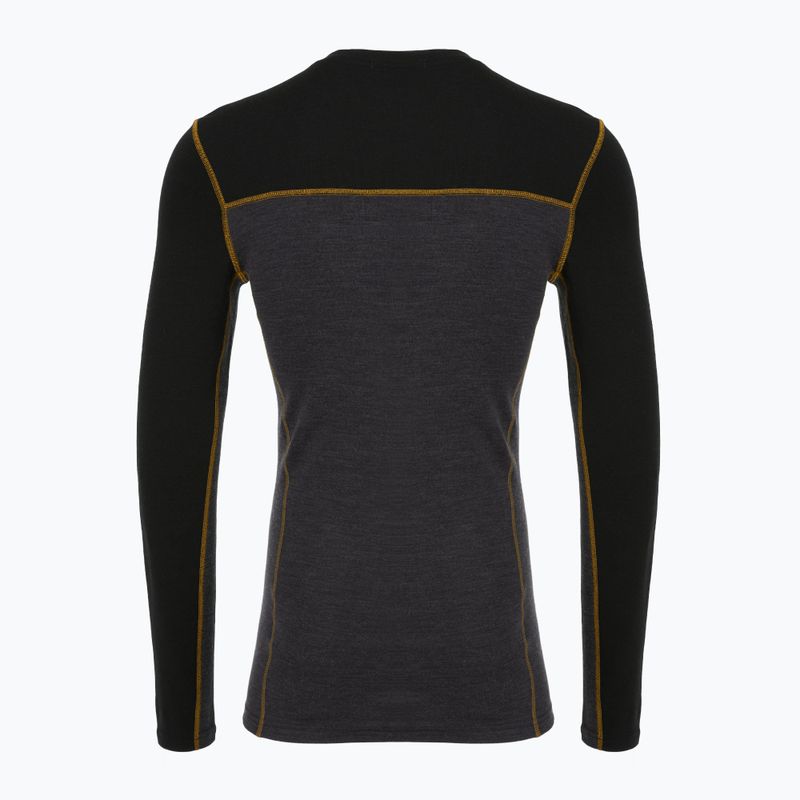 Férfi thermo hosszú ujjú póló Smartwool Classic Thermal Merino Base Layer Colorblock Crew Boxed charcoal/honey gold 5
