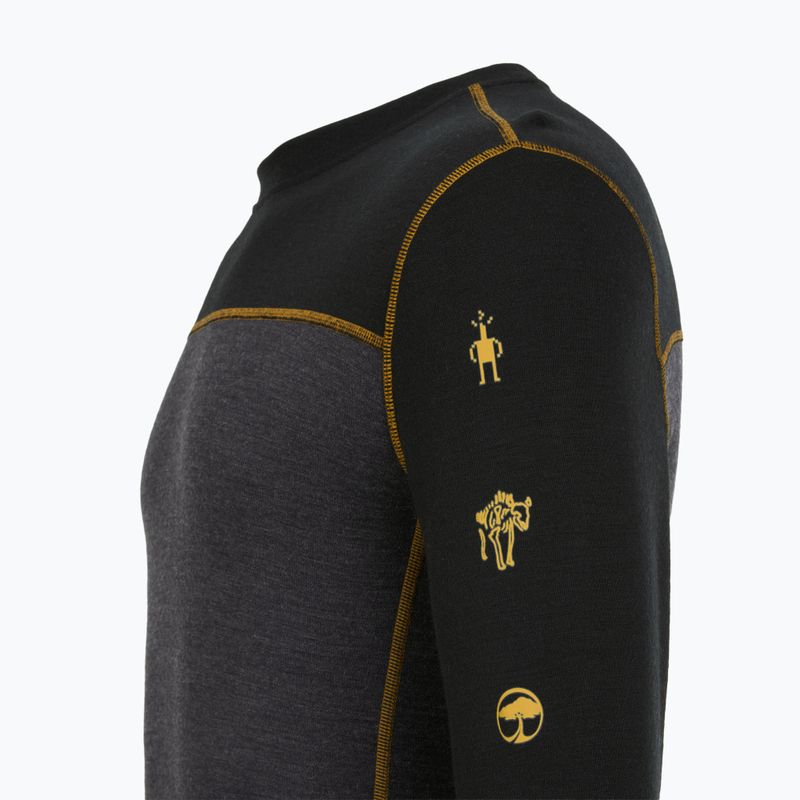 Férfi thermo hosszú ujjú póló Smartwool Classic Thermal Merino Base Layer Colorblock Crew Boxed charcoal/honey gold 6