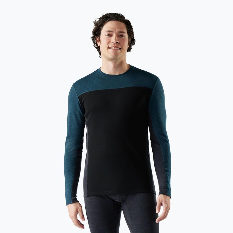 Férfi termoaktív pulóver Smartwool Classic Thermal Merino Base Layer Colorblock Crew Boxed twilling blue/black