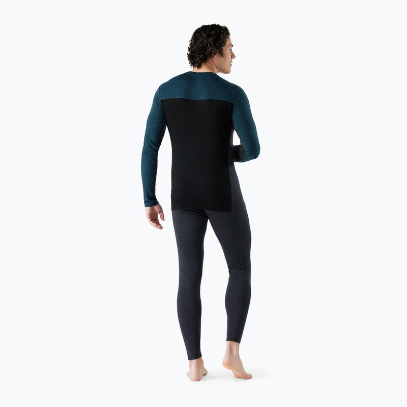 Férfi termikus hosszú ujjú felső Smartwool Classic Thermal Merino Base Layer Colorblock Crew Boxed twilling blue/black 2