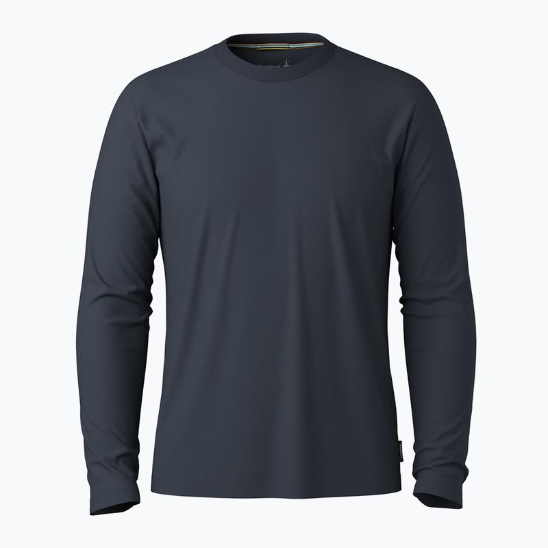 Férfi trekking hosszú ujjú póló Smartwool Perfect Crew deep navy 3