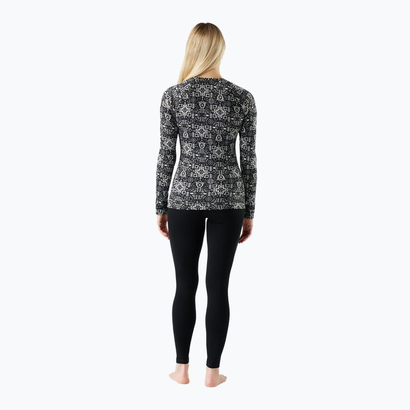 Női Smartwool Merino 250 Baselayer hosszú ujjú termikus póló, fekete dekoratív virágmintás, dobozos kivitelben 2