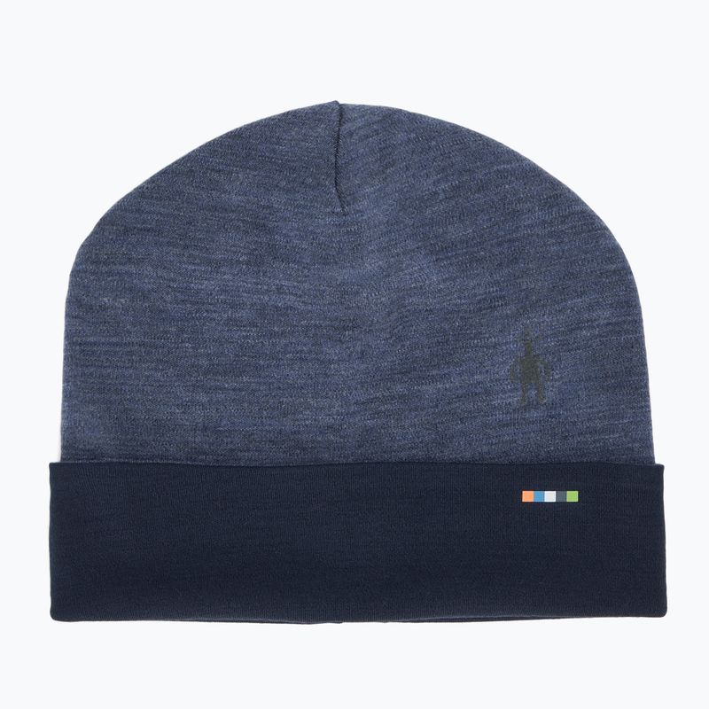 Smartwool Merino fordítható téli sapka, hajtókás, nightfall blue/mély tengerészkék