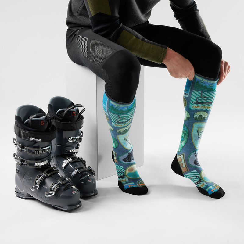 Smartwool sízokni Ski Targeted Cushion Explorer Print OTC mélykék 2