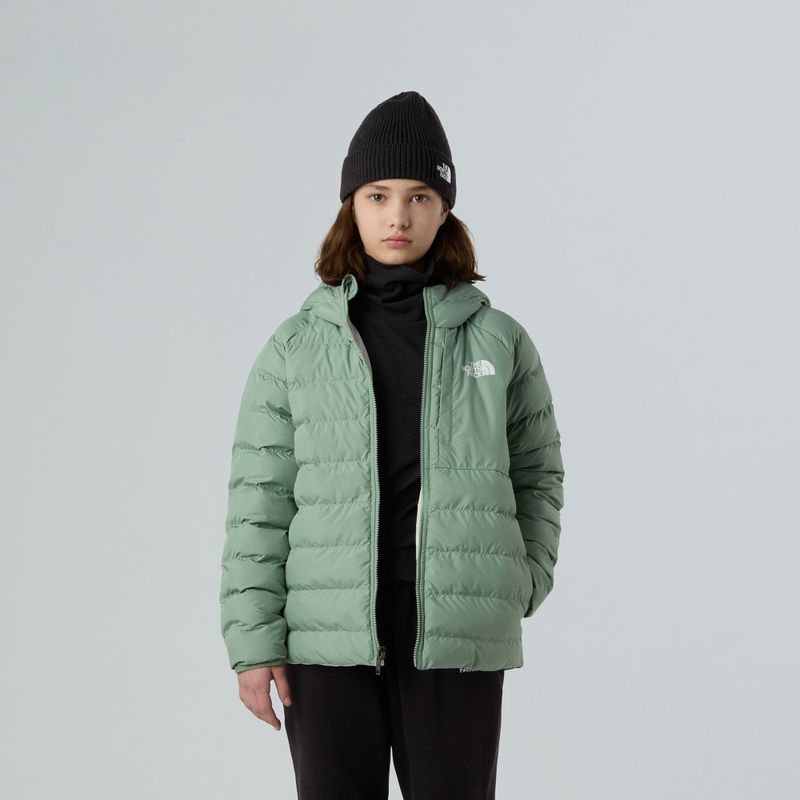 Gyerek The North Face Reversible Perrito kapucnis pehelydzseki, slate moss 4