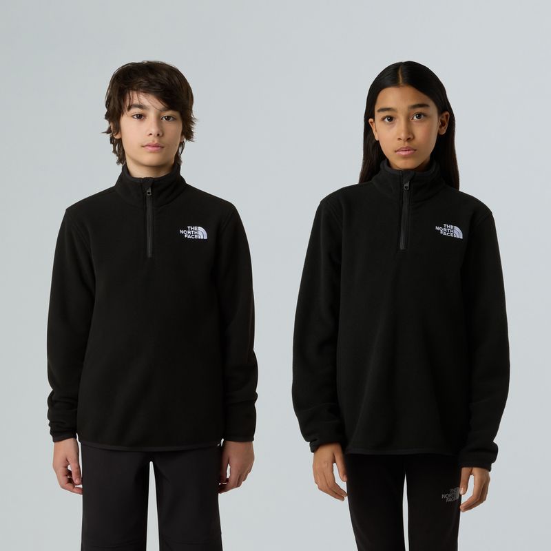 Gyermek polár pulóver The North Face Teen Glacier 1/4 Zip fekete 3