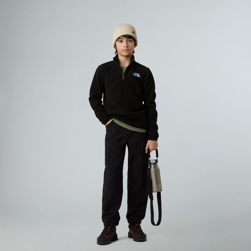 Gyermek polár pulóver The North Face Teen Glacier 1/4 Zip fekete 4