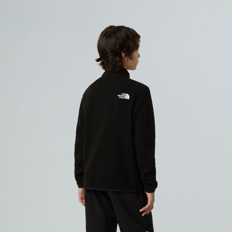 Gyermek polár pulóver The North Face Teen Glacier 1/4 Zip fekete 5