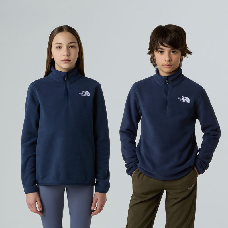 Gyermek polár pulóver The North Face Teen Glacier 1/4 Zip summit navy 3