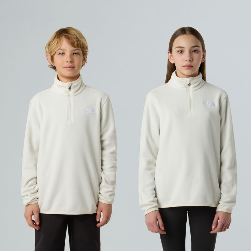 Gyermek polár pulóver The North Face Teen Glacier 1/4 Zip wine dune 3