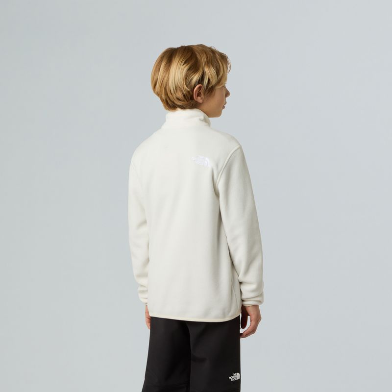 Gyermek polár pulóver The North Face Teen Glacier 1/4 Zip wine dune 5
