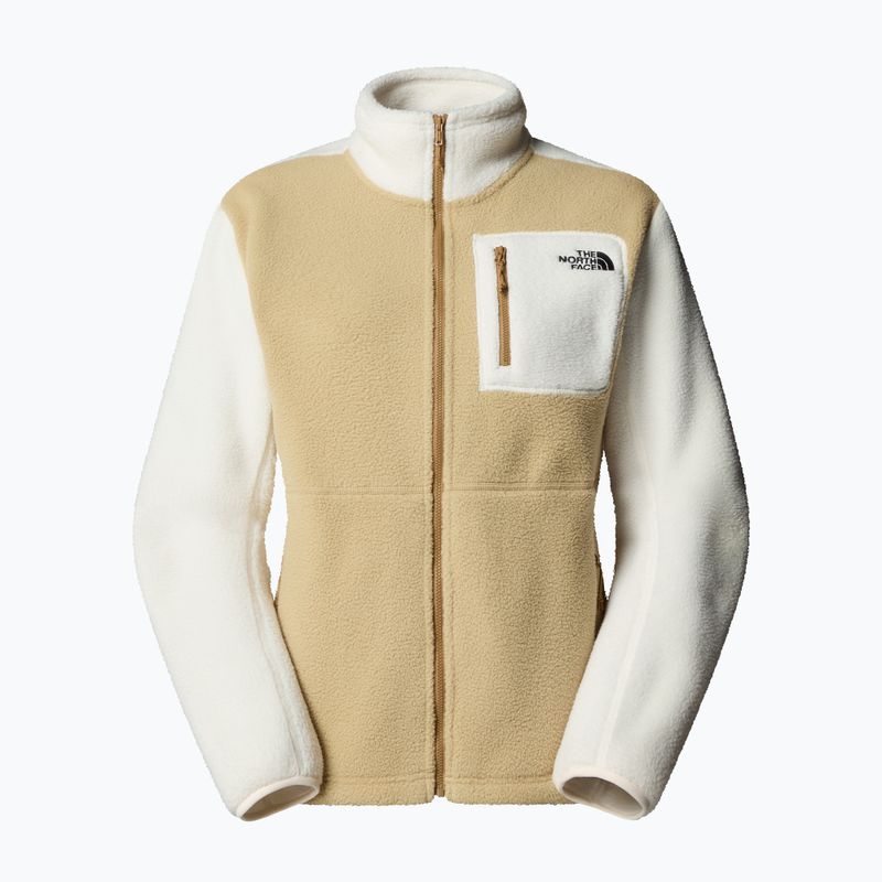Női gyapjú pulóver The North Face Yumiori Full Zip khaki kő/fehér dűne