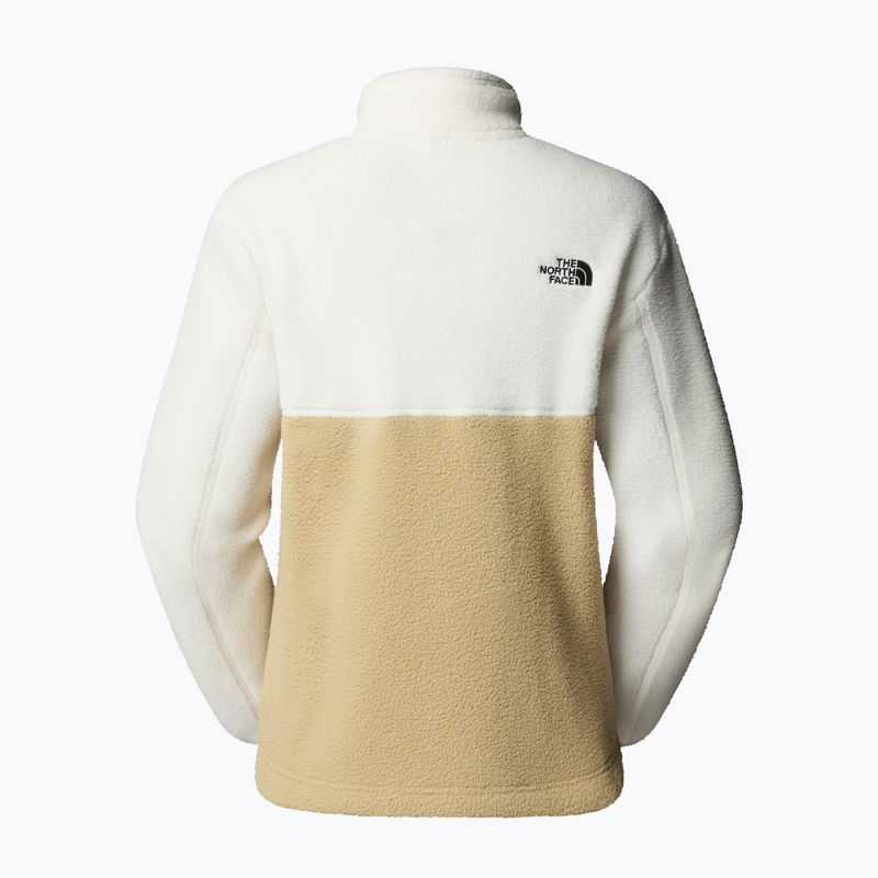 Női gyapjú pulóver The North Face Yumiori Full Zip khaki kő/fehér dűne 2