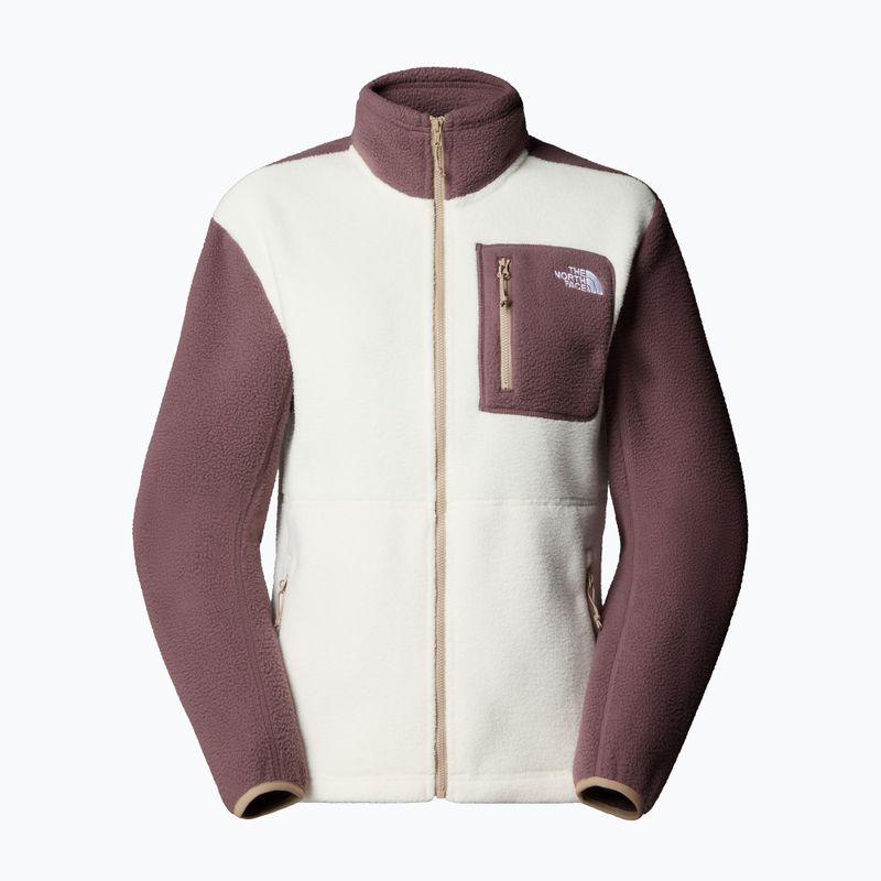 Női gyapjú pulóver The North Face Yumiori Full Zip fehér dune/tawny kvarc