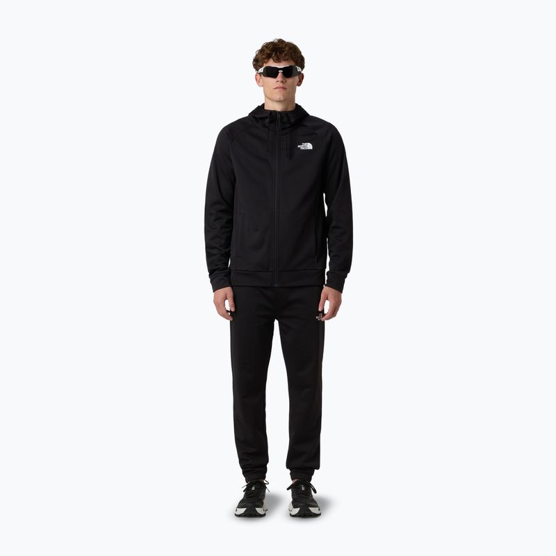 Férfi The North Face Reaxion 2.0 kapucnis teljes cipzáras fekete heather pulóver 2