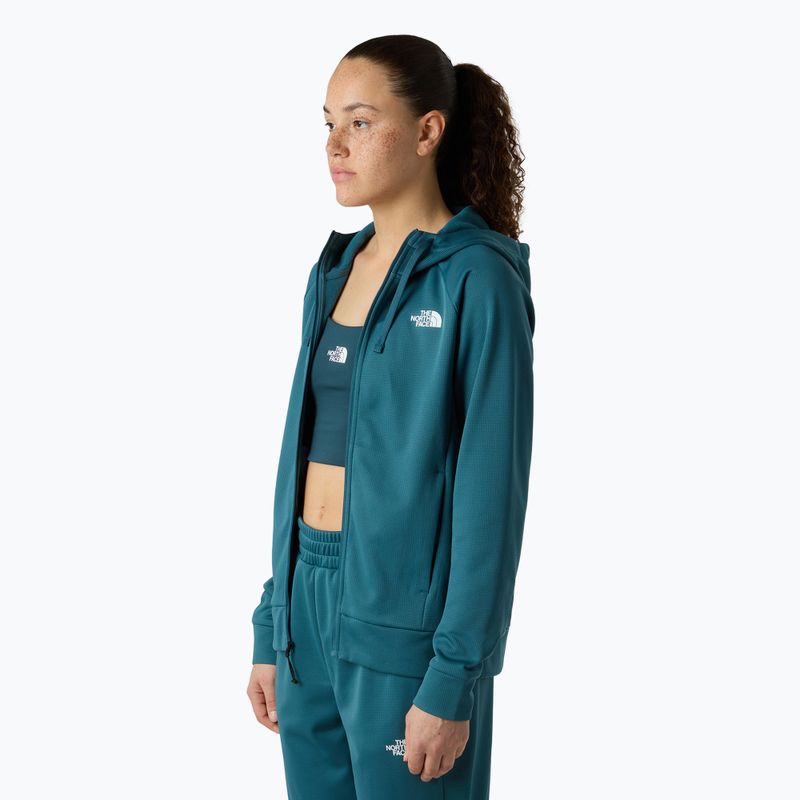 Női pulóver The North Face Reaxion 2.0 kapucnis, teljes cipzáras space dark heather színben 4