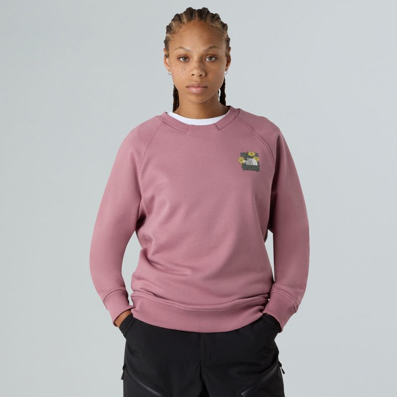 Női pulóver The North Face Connect Relaxed Crew Graphic nostalgia rose