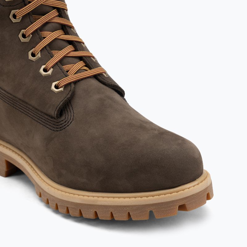 Férfi bakancsok Timberland Premium 6 Inch Lace Up Waterproof dark brown nubuck/olive 7