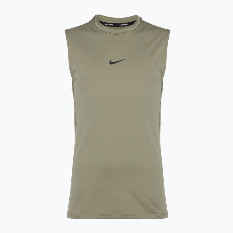 Férfi edzőpóló Nike Pro Dri-Fit ujjatlan felső világos hadsereg/fekete 7