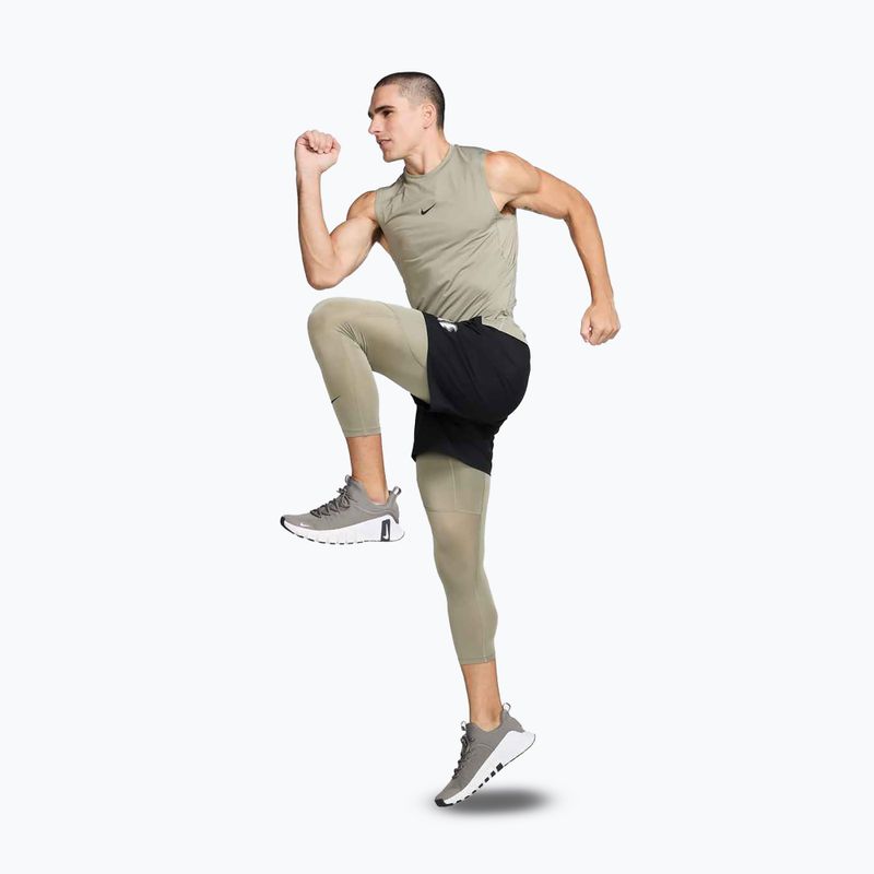 Férfi edzőpóló Nike Pro Dri-Fit ujjatlan felső világos hadsereg/fekete 2